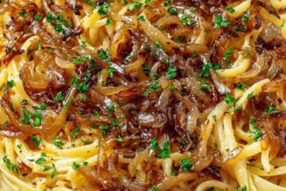 Thumbnail for Slow Cooker Garlic Herb Linguine with Caramelized Onions