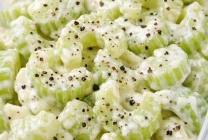 Thumbnail for Classic Creamy Celery Salad A Crisp, Refreshing, and Tangy Retro Side Dish Tossed in a Velvety Dressing with Crunchy Nuts